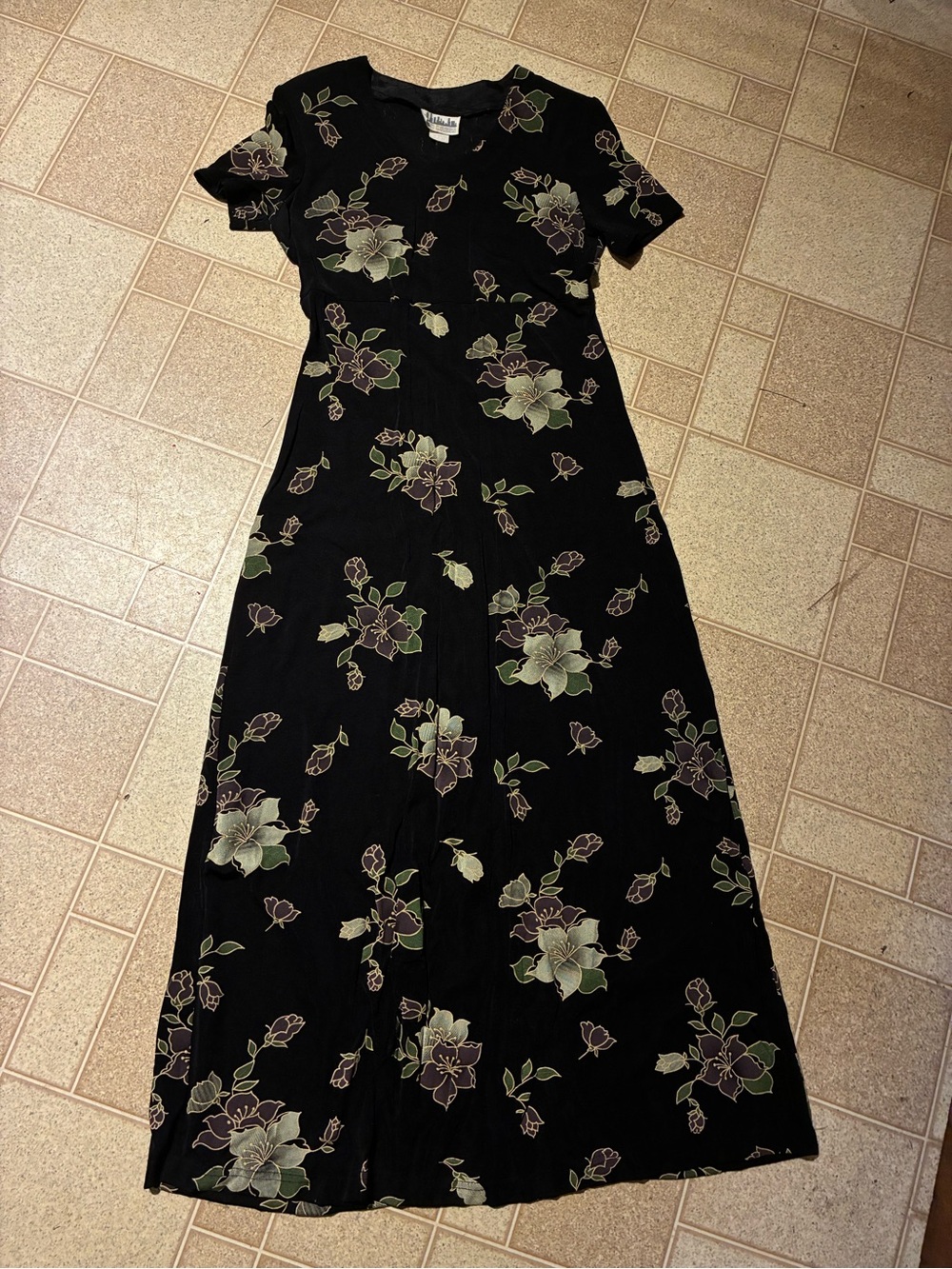 Citi dress black Floral Maxi Dress size 12